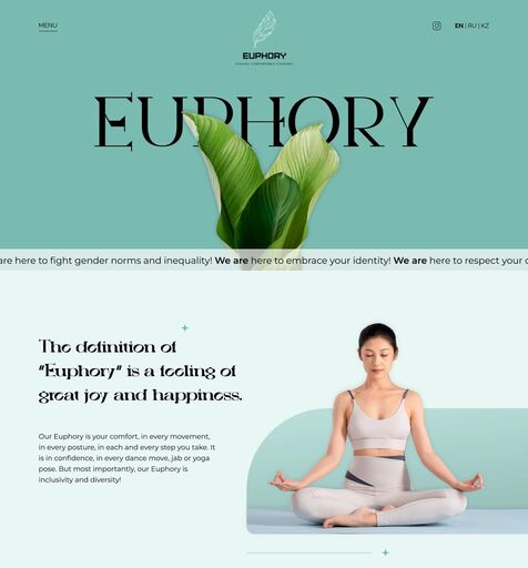 Сайт компании Euphory. Производитель средств гигиены  Сайт под ключ